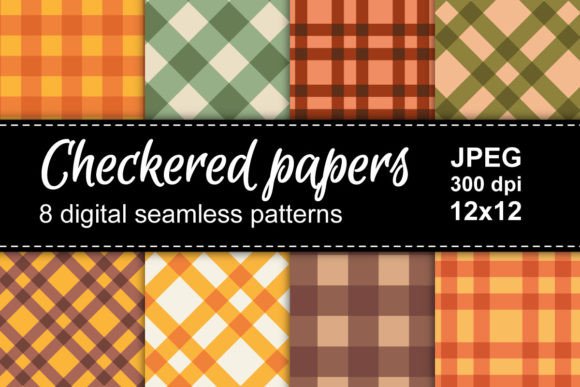 Autumn Fall Checkered Plain Patterns: A Versatile Design Element for Creative Projects