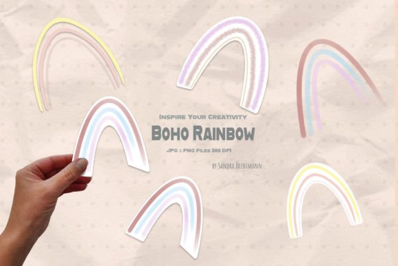 Boho Rainbow Illustration Stickers: A Creative Tool for Personal and Professional Projects