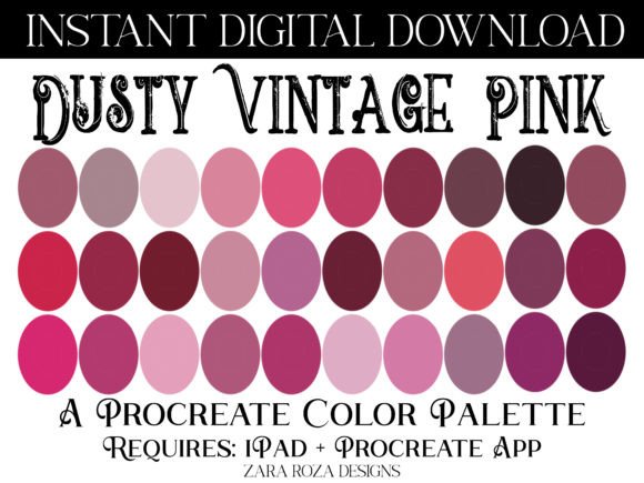 Dusty Vintage Pink Procreate Palette