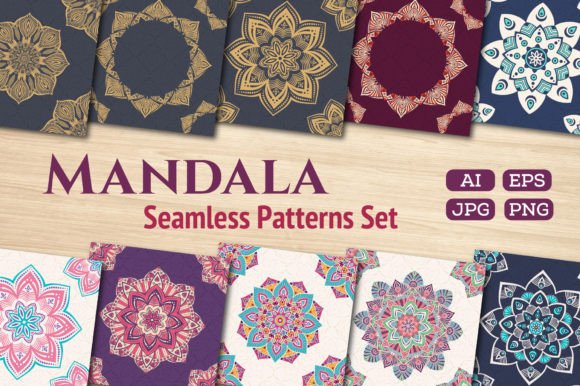Floral Mandala Seamless Vector Patterns: A Versatile Design Resource for Creatives and Professionals