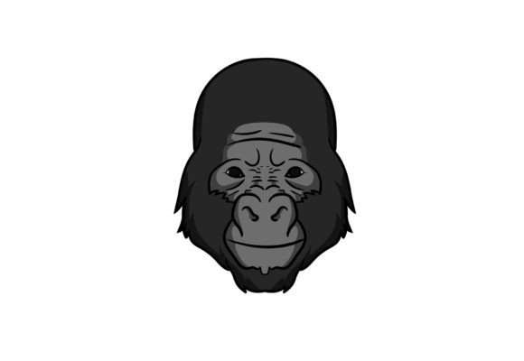 Gorilla Face Happy Artwork: A Versatile Vector Graphic for Creative Projects