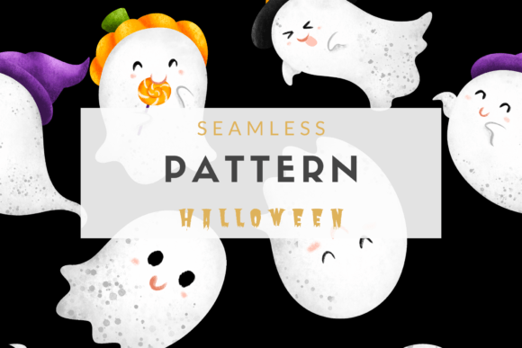Seamless Pattern Spooky Ghosts Halloween: A Versatile Design Asset for Creative Professionals