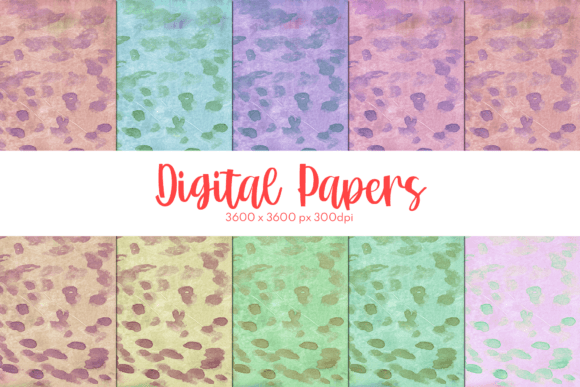 Texture Watercolor Digital Papers Set 4