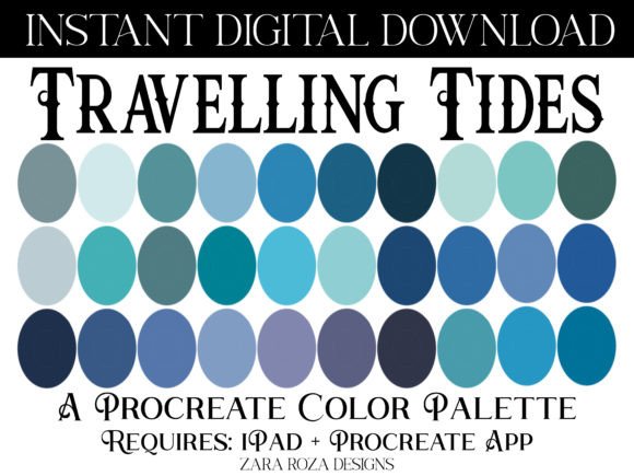Travelling Tides Procreate Palette: A Digital Artist’s Guide to Oceanic Inspiration